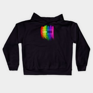 Love Wins Rainbow Gay Lesbian Pride Equality Freedom Peace Colourful Gift Kids Hoodie